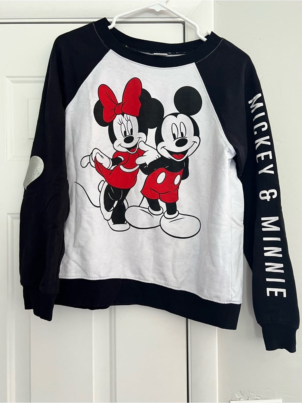 Disney Black, White & Red Mickey and Minnie Crewneck Sweatshirt